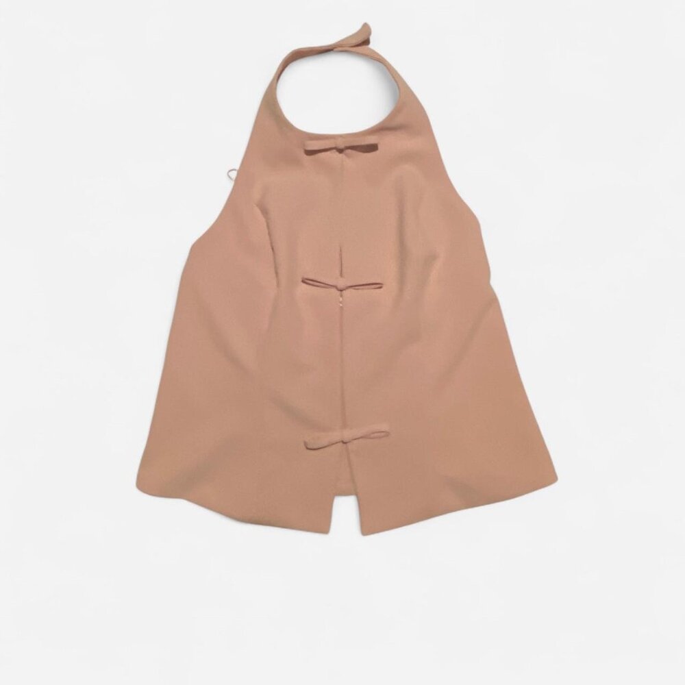 NWT Abercrombie Bow Tie-Front Halter Top Pink Size Small